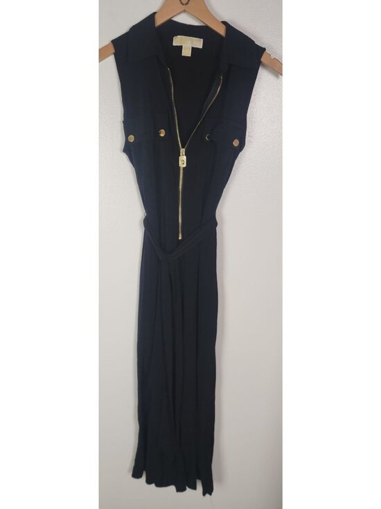 Michael Kors Pants - Michael Kors Women's Sz. S Black Crop Belted Sleveless Jumpsuit